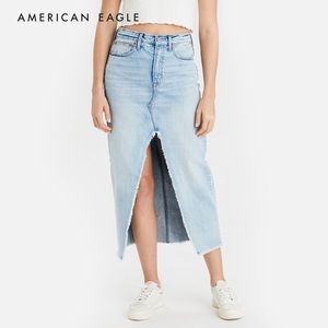 90s slit maxi jean skirt